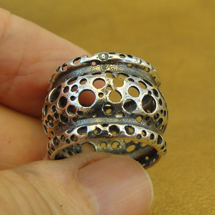Hadar Designers 925 Sterling Silver Ring size 6,6.5,7 Artistic Handmade (H) y