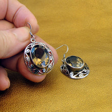 Load image into Gallery viewer, Hadar Designers 925 Sterling Silver Smokey Filigree Earrings () SALE