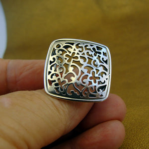 Hadar Designers 925 Sterling Silver Filigree Ring 7.5,8 Unique Handmade (S) Last