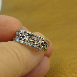 Hadar Designers Sterling Silver Filigree Ring 7.5,8 Delicate Handmade () Last