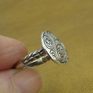 Hadar Designers 925 Sterling Silver Floral Ring 6.5,7,8,9 Unique Handmade ()Last