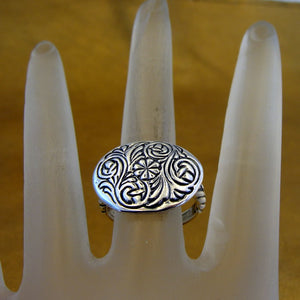 Hadar Designers 925 Sterling Silver Floral Ring 6.5,7,8,9 Unique Handmade ()Last
