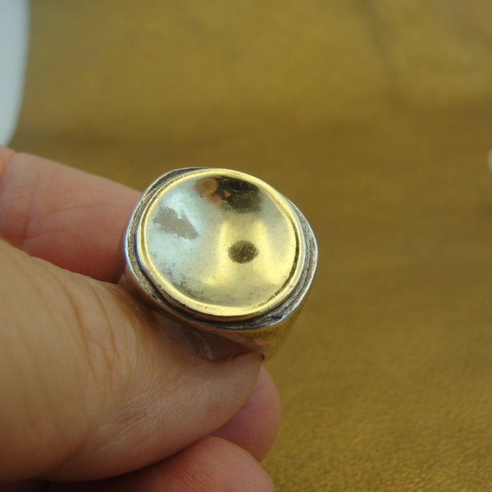Hadar Designers Handmade 9k Yellow Gold Sterling Silver Ring sz 6, 6.5 (SP) LAST
