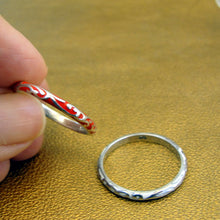 Load image into Gallery viewer, Hadar Designers Red Enamel 925 Sterling Silver Ring sz 9, 9.5 Handmade (SN) LAST
