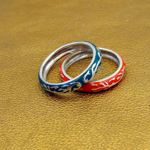 Hadar Designers Green Enamel 925 Sterling Silver Ring sz 8.5 Handmade (SN) LAST