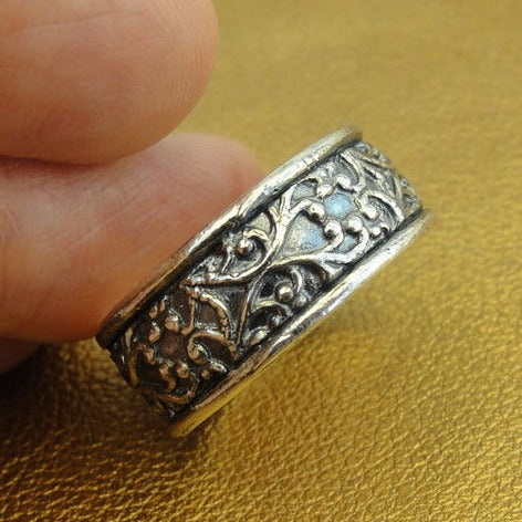 Band ring 925 sterling silver size 10, 10.5 art handmade Hadar Designers () last