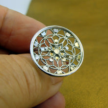 Load image into Gallery viewer, Hadar Designers 925 Sterling Silver Open Ring 6,7,8,9 Handmade filigree(H) LAST