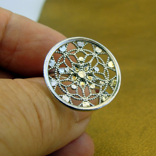 Open Ring 925 Sterling Silver  6,7,8,9 Handmade filigree Hadar Designers (H) LAST