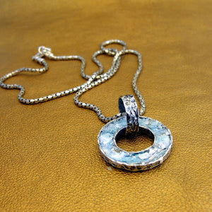 Hadar Designers Roman glass pendant 925 sterling silver handmade (as 507414)