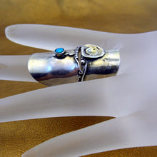 Load image into Gallery viewer, Hadar Designers Blue Opal Ring 925 Sterling Silver sz 8.5,9 Handmade (H106) LAST