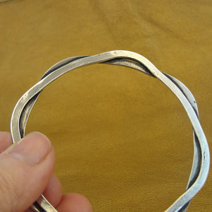 Bangle Bracelet 925 Sterling Silver hammered  Handmade Gift Hadar Designers  (V) Y