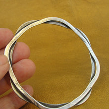 Load image into Gallery viewer, Bangle Bracelet 925 Sterling Silver hammered  Handmade Gift Hadar Designers  (V) Y