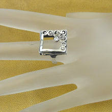 Load image into Gallery viewer, Hadar Designers Filigree Handmade Sterling Silver Zircon Ring sz 7.5,8, 8.5 (MsY