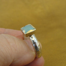 Load image into Gallery viewer, Hadar Designers Aqua Quartz Ring 9k Yellow Gold 925 Silver size 6.5, 7 () LAST 2