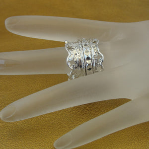 Hadar Designers 925 Sterling Silver Spin Swivel Ring 8, 8.5 Handmade (B) LAST