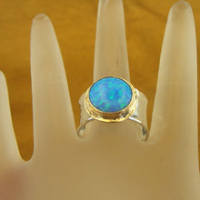 Load image into Gallery viewer, Hadar Designers Handmade 9k Yellow Gold 925 Silver Opal Ring 6,7,8,9,10 (I r137