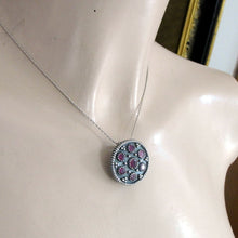 Load image into Gallery viewer, Hadar Designers 925 Sterling Silver Red Ruby Pendant Handmade Art () LAST