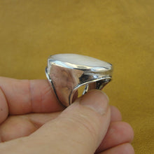 Load image into Gallery viewer, Hadar Designers Motger of Pearl MOP Ring Sterling Silver Huge 7.5,8,8.5 (H 186)y