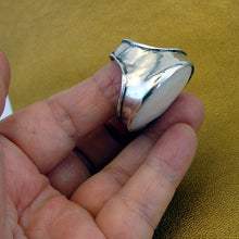 Load image into Gallery viewer, Hadar Designers Motger of Pearl MOP Ring Sterling Silver Huge 7.5,8,8.5 (H 186)y