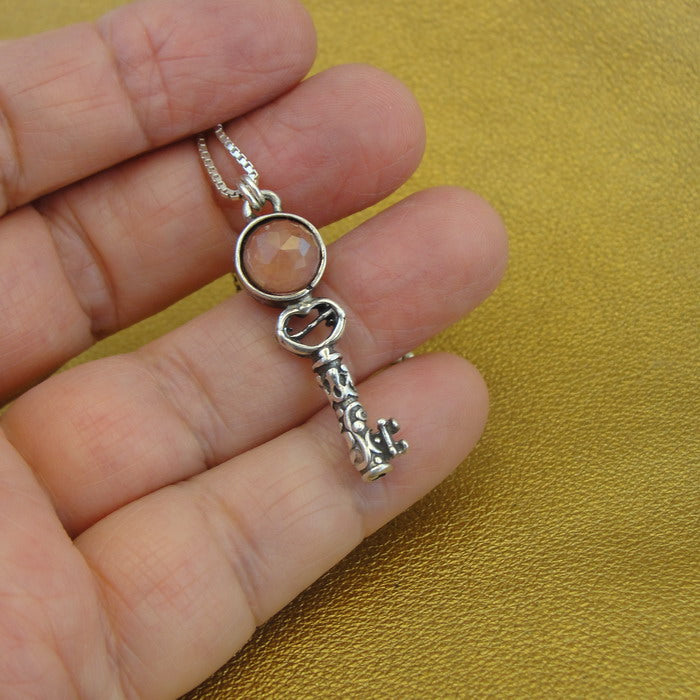 Cherry Q Key Pendant 925 Sterling SilverArt Handmade Hadar Designers () LAST