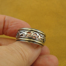 Load image into Gallery viewer, Hadar Designers Filigree 9k Yellow Gold Sterling Silver Ring 7.5,8,8.5 () LAST
