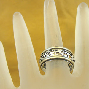 Hadar Designers Filigree 9k Yellow Gold Sterling Silver Ring 7.5,8,8.5 () LAST