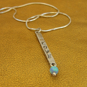 Hadar Designers Gift Handmade Young LOVE 925 Sterling Silver Opal Pendant (Sha)y