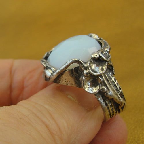 Opalite Ring 925 Sterling Silver  size 7,7.5,8 Handmade Hadar Designers (H) y