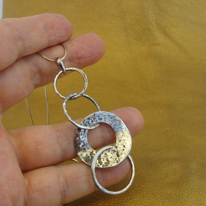 Pendant Necklace 925 Sterling Silver  Minimalist Modern Hadar Designers () SALE
