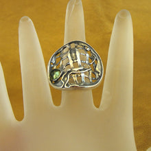 Load image into Gallery viewer, Hadar Designers Peridot Ring 6.5,7,7.5,8,8.5,9 Handmade Sterling Silver (H 114)y