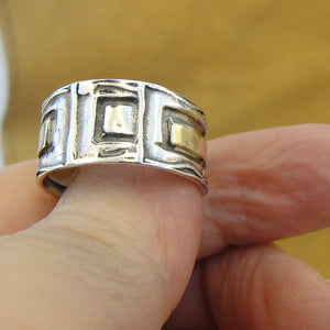 Hadar Designers 9k Yellow Gold 925 Sterling Silver Ring 8/5, 9 Handmade (H) SALE