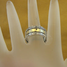 Load image into Gallery viewer, Hadar Designers 9k Yellow Gold 925 Sterling Silver Ring 8/5, 9 Handmade (H) SALE