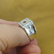 Load image into Gallery viewer, Hadar Designers Garnet Zircon Ring 7,7.5 9k Yellow Gold 925 Silver Handmade ()y