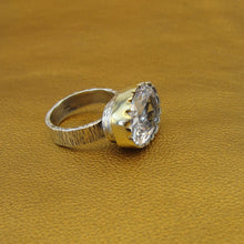 Load image into Gallery viewer, Hadar Designers 9k Yellow Gold 925 Silver Light Lavender CZ Ring 7,7.5,8 () SALE