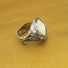 Load image into Gallery viewer, Hadar Designers Mother of Pearl MOP 925 Silver Ring sz 7.5,8,8.5 Handmade (H) y