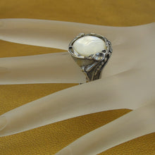 Load image into Gallery viewer, Hadar Designers Mother of Pearl MOP 925 Silver Ring sz 7.5,8,8.5 Handmade (H) y