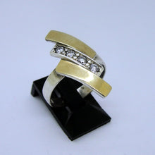 Load image into Gallery viewer, Hadar Designers 9k Yellow Gold 925 Silver Zircon Ring sz 6.5,7,8,9 Handmade ()Y