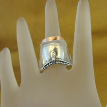 Load image into Gallery viewer, Hadar Designers 925 Silver 9k Rose Gold Ring size 9, 9.5 Handmade (H) SALE