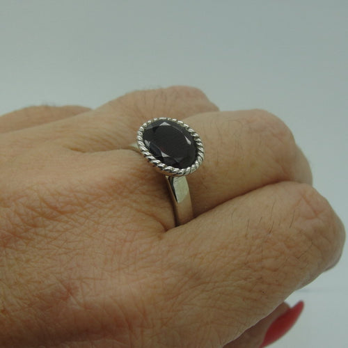 Hadar Designers Garnet Ring size 7,7.5, 8 Handmade Sterling 925 Silver (H) LAST