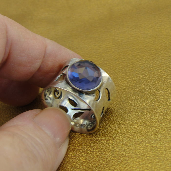 Hadar Designers Lavender Amethyst CZ Ring 6.5,7,7.5 Handmade Sterling Silver (hY