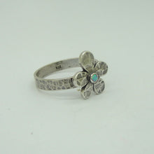 Load image into Gallery viewer, Hadar Designers Blue Opal 925 Sterling Silver Floral Ring sz 7 Handmade (S) LAST