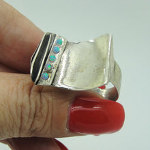 Load image into Gallery viewer, Hadar Designers Blue Opal &quot;Wild&quot; Ring sz 7,8,9 Handmade 925 Sterling Silver (H)