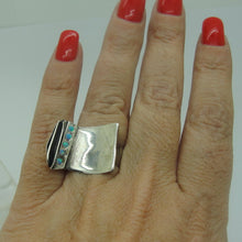 Load image into Gallery viewer, Hadar Designers Blue Opal &quot;Wild&quot; Ring sz 7,8,9 Handmade 925 Sterling Silver (H)