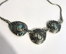 Load image into Gallery viewer, Blue Opal Necklace 925 Sterling Silver Handmade Dangle Hadar Designers (AS)