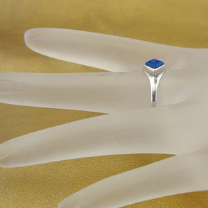 Hadar Designers Handmade Sterling Silver Blue Lapis Ring sz 8.5,9 (H) SALE