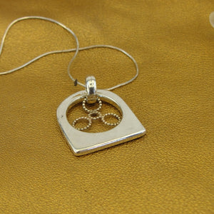 Hadar Designers Minimalist 9k Yellow Gold 925 Sterling Silver Pendant Handmade(H