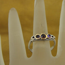 Load image into Gallery viewer, Hadar Designers amethyst ring 9k yellow gold 925 silver size 7.5, 8 Handmade (p)