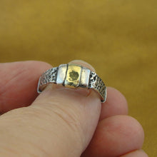 Load image into Gallery viewer, Hadar Designers 9k Yellow Gold 925 Sterling Silver Ring 6, 6.5 Handmade (H) SALE