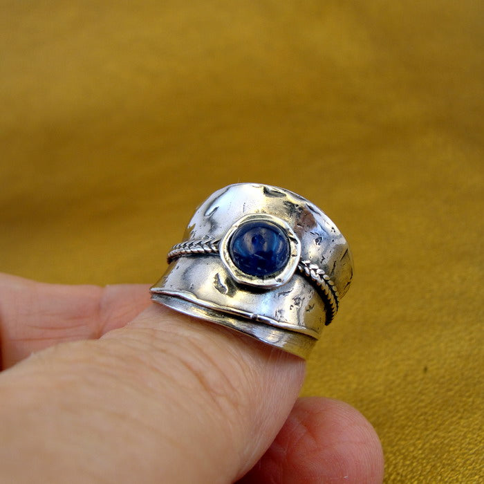 Hadar Designers Blue Lapis Ring size 7,7.5,8 Sterling Silver Handmade (H) SALE