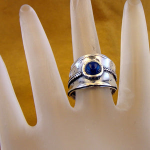 Hadar Designers Blue Lapis Ring size 7,7.5,8 Sterling Silver Handmade (H) SALE